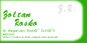 zoltan rosko business card